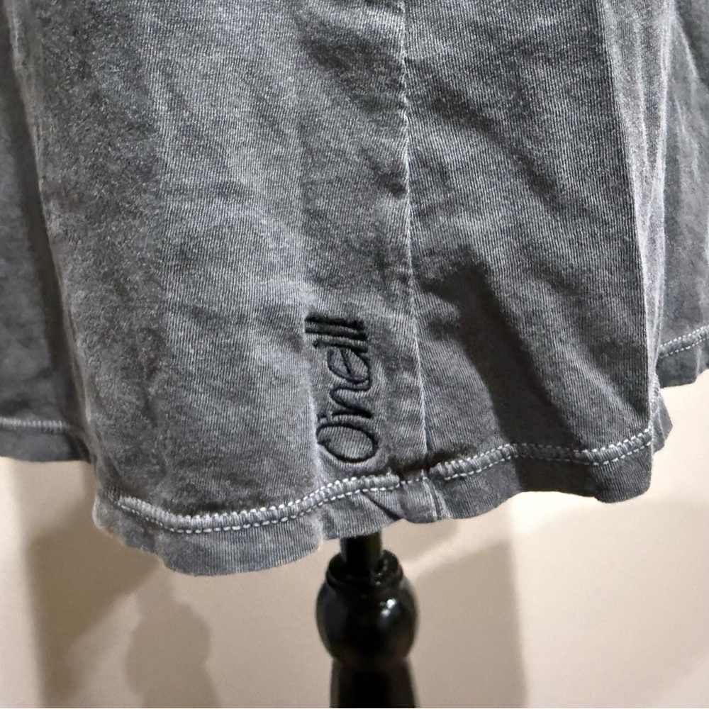 Y2K O'Neill Charcoal Gray Pleated Boho Chic Tunic Dress - Size M - Picture 6 of 8